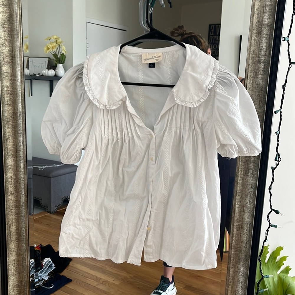 Summer light cotton button down, cute with jeans